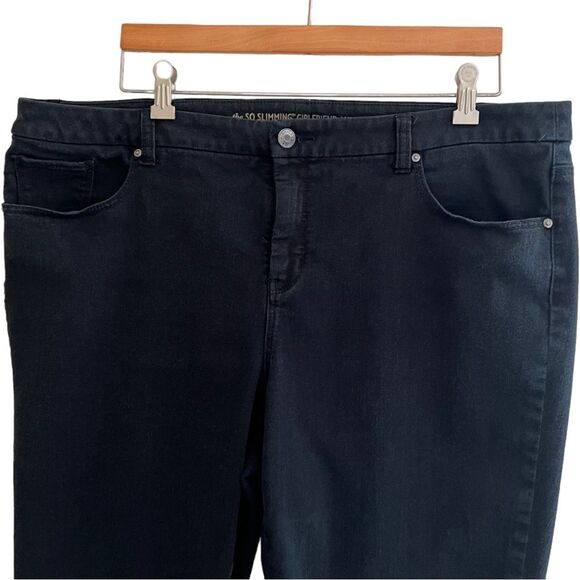 Chico’s SO SLIMMING GIRLFRIEND ANKLE Jeans Sz 3 (Women’s XL/16) Black washed out - Picture 6 of 11